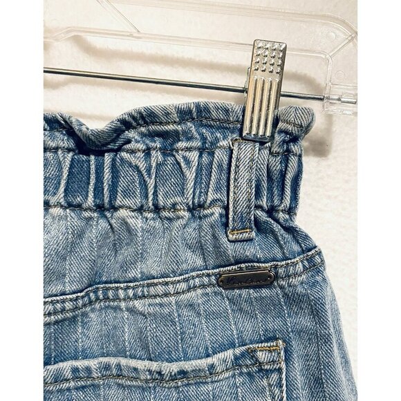 KanCan Signature Shorts Womens Small Blue Denim Ultra High Rise Paperbag Waist - Picture 4 of 7